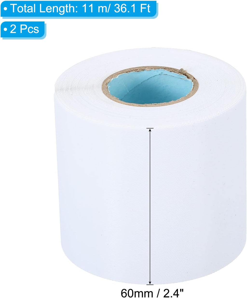 2.4" x36.1ft Pipe Wrapping Tape 2 Pack PVC Duct Tape Pipes,White