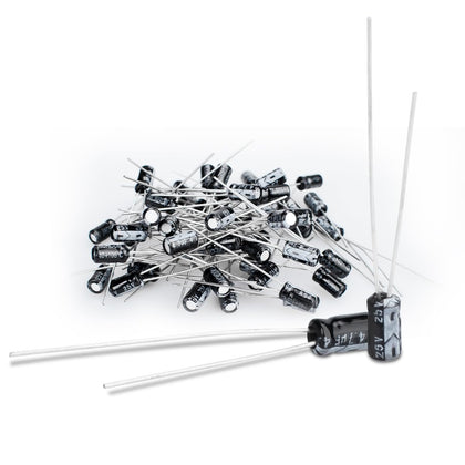50 Pcs Electrolytic Capacitor 4.7uF 25V Aluminum Radial Electrolytic Capacitors