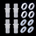Feelers 1/2" Hose Barb Thru-Bulk Bulkhead Fitting Hex Barbed Fitting Plastic Adapter Union Mender Splicer with Gasket for Water/Fuel/Air (Pack of 4)