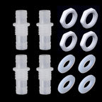 Feelers 1/2" Hose Barb Thru-Bulk Bulkhead Fitting Hex Barbed Fitting Plastic Adapter Union Mender Splicer with Gasket for Water/Fuel/Air (Pack of 4)