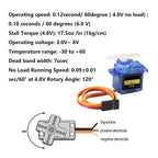 ACEIRMC SG90 Servo Motor Micro Servo 9G Servo Motor for RC Robot Arm Helicopter Airplane Remote Control (5pcs)
