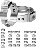 100 Pack 3/4" PEX Cinch Clamps, Stainless Steel Single Ear Hose Clamps
