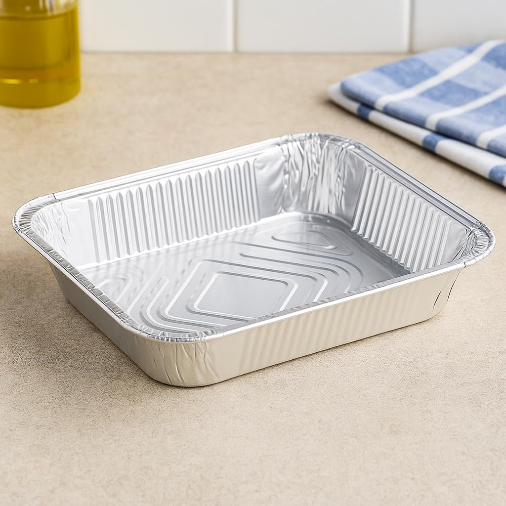 Disposable Aluminum Foil Pans, Half Size Steam Table Deep, 30 Pack, Silver, 2.5 Inches Deep (20 Pack)
