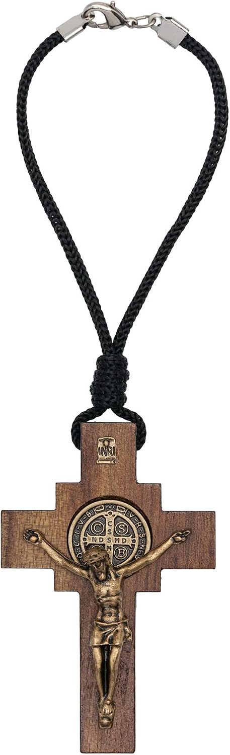 Car Rearview Mirror Rosary (St Benedict Crucifix)