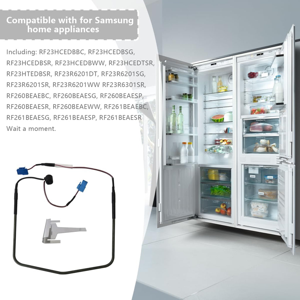 Upgraded Replacement Defrost Heater and Evaporator Clip for Samsung Refrigerator Models RF261BEAESP, RF261BEAESR, RF261BEAEWW, RF262BEAESR, RF263BEAEBC, RF263BEAESG, RF263BEAESP, RF263BEAESR