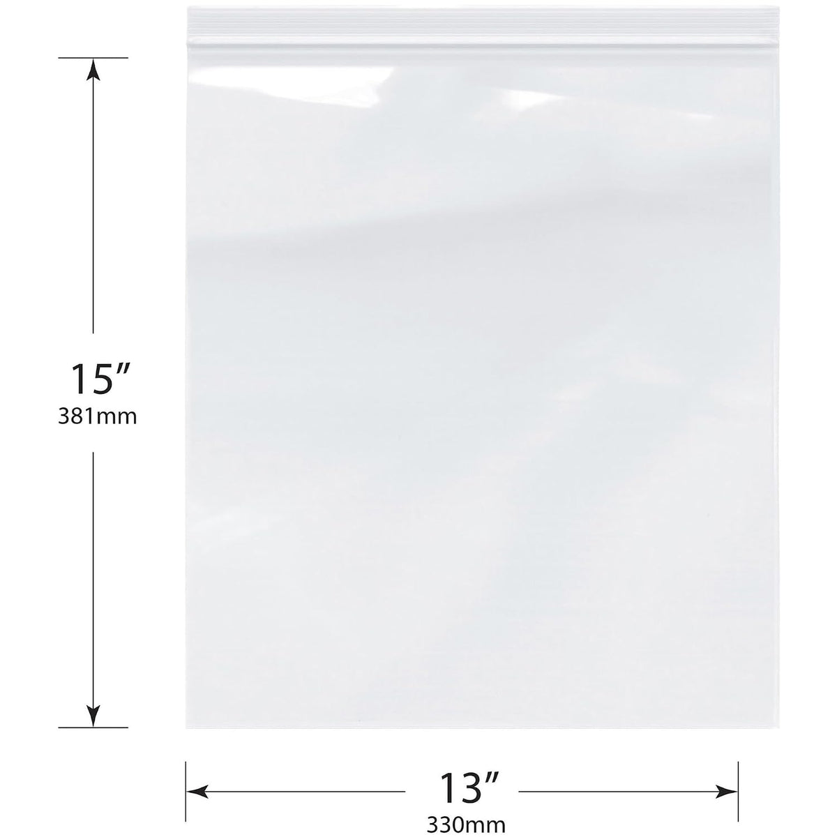 13 x 15 inch, 4 Mil Zipper Reclosable Bags (Pack of 100)