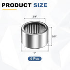 uxcell 4 Pcs B1210 Needle Roller Bearings, 3/4 Bore 1 OD 3/4" W