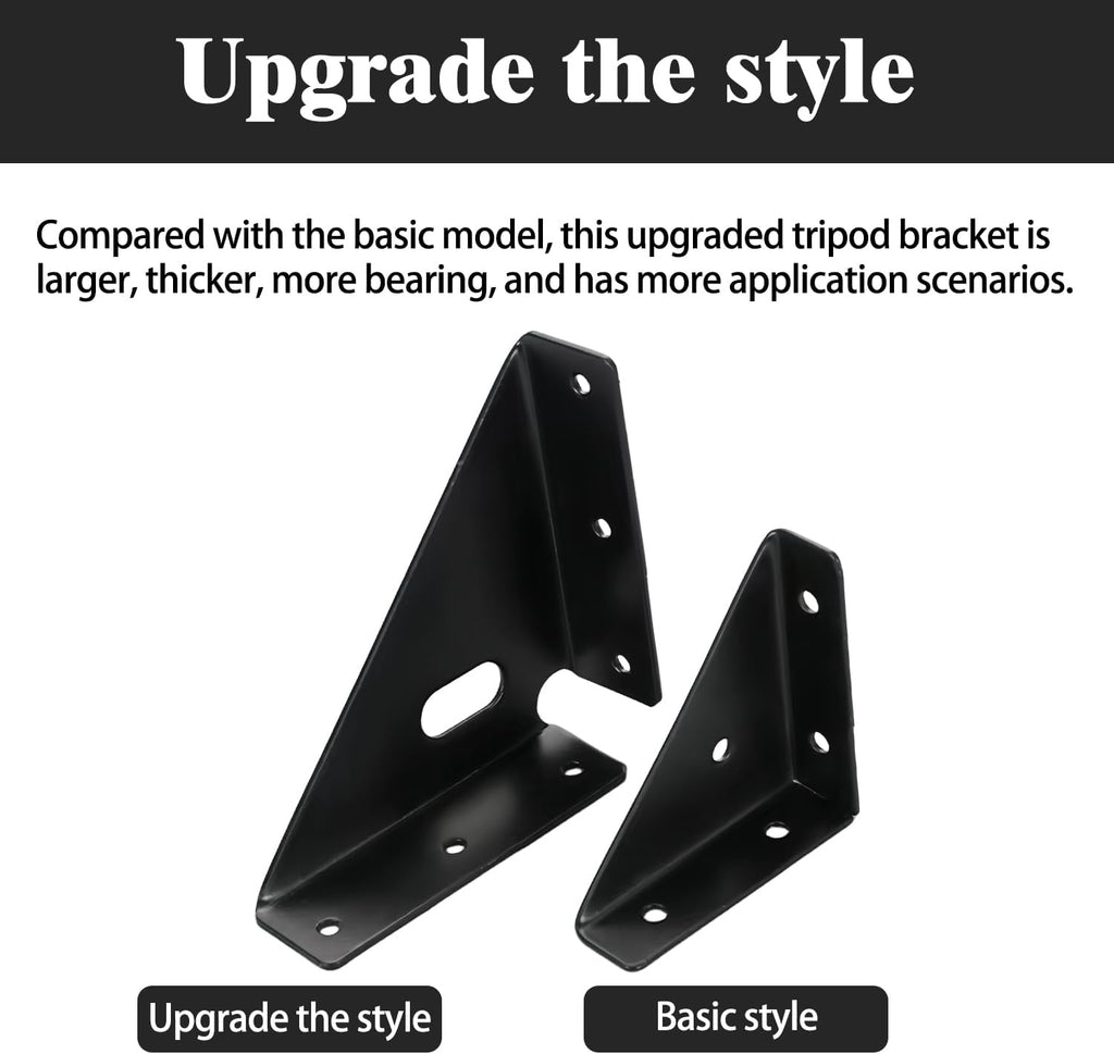 L&M Heavy Duty Gusset Joints 4 Pcs, Trapezi Corner Code, Bracket Corner Brace Bracket Fasteners, Furniture Shelf