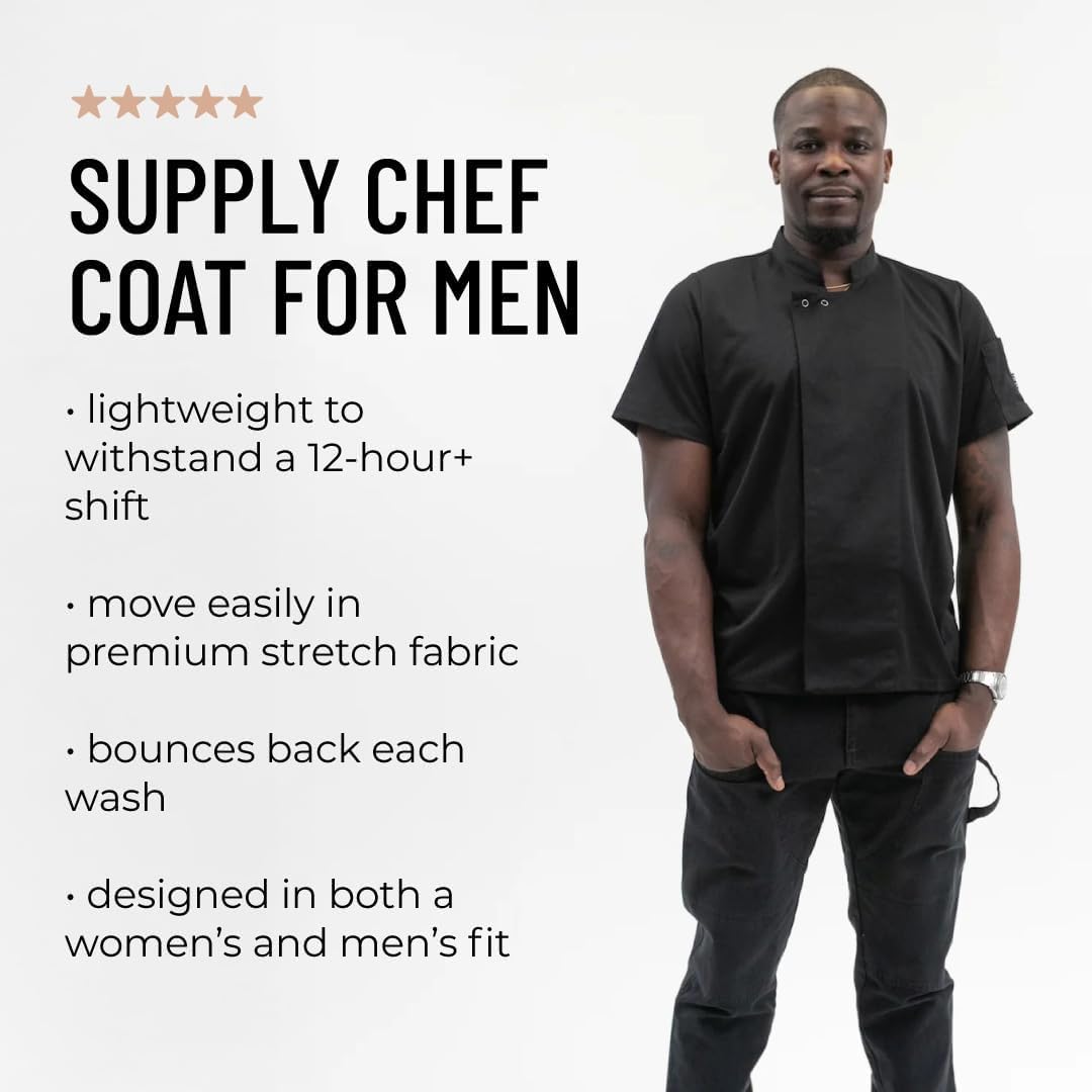 Supply Chef Coat for Men, Premium Design and Functionality (XS-4X)