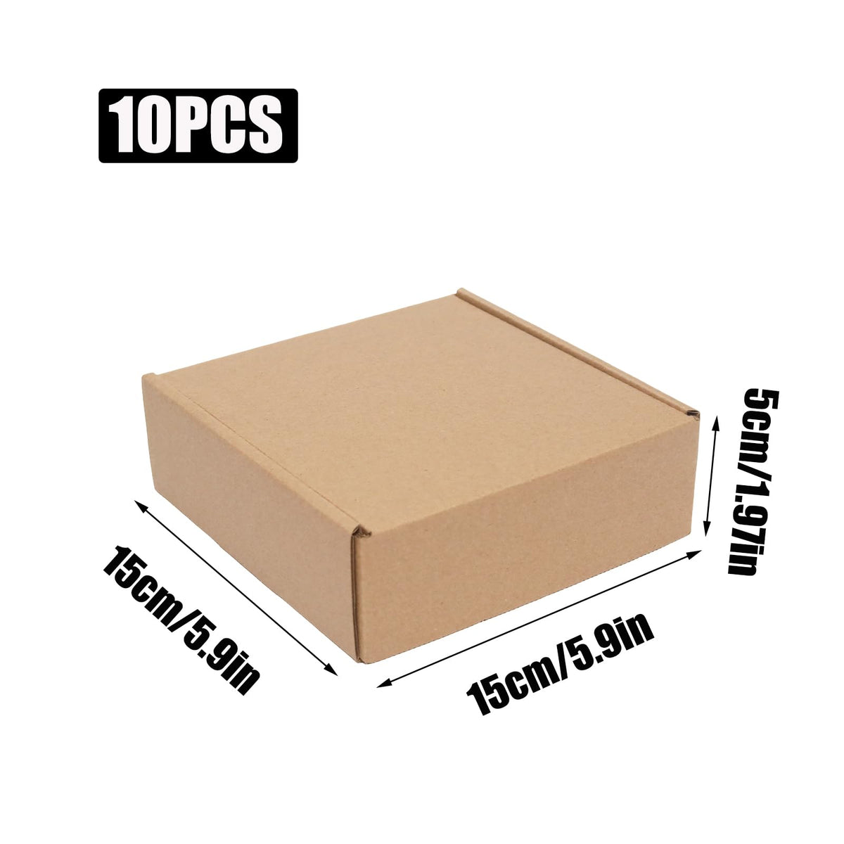 10 Pack 6x6x2 Shipping Boxes, Small Brown Corrugated Mailers