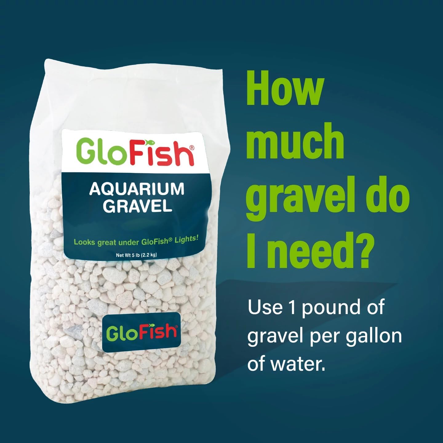 aquarium Gravel 5 Pounds, White, Complements GloFish Tanks (29022)