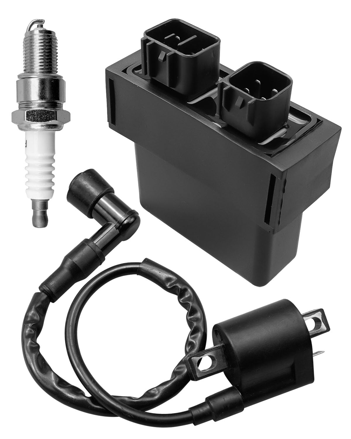 Ignition Coil & Spark Plug & CDI Box Kit Fit for Yamaha Raptor 50 YFM50R