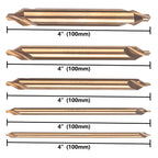5PCS Cobalt Long Center Drill Bits Set, M35 High Speed Steel 60-Degree Angle 4" Overall Length Center Drill Bits Kit Countersink Tools for Lathe Metalworking Size 1.0 2.0 3.0 4.0 5.0