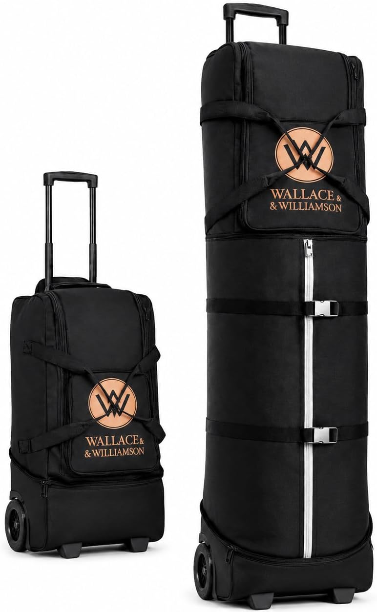 Golf Travel Bag with Wheels – Padded Airline-Approved Golf Club Travel Cover, Heavy-Duty Soft Sided Flight Bag with