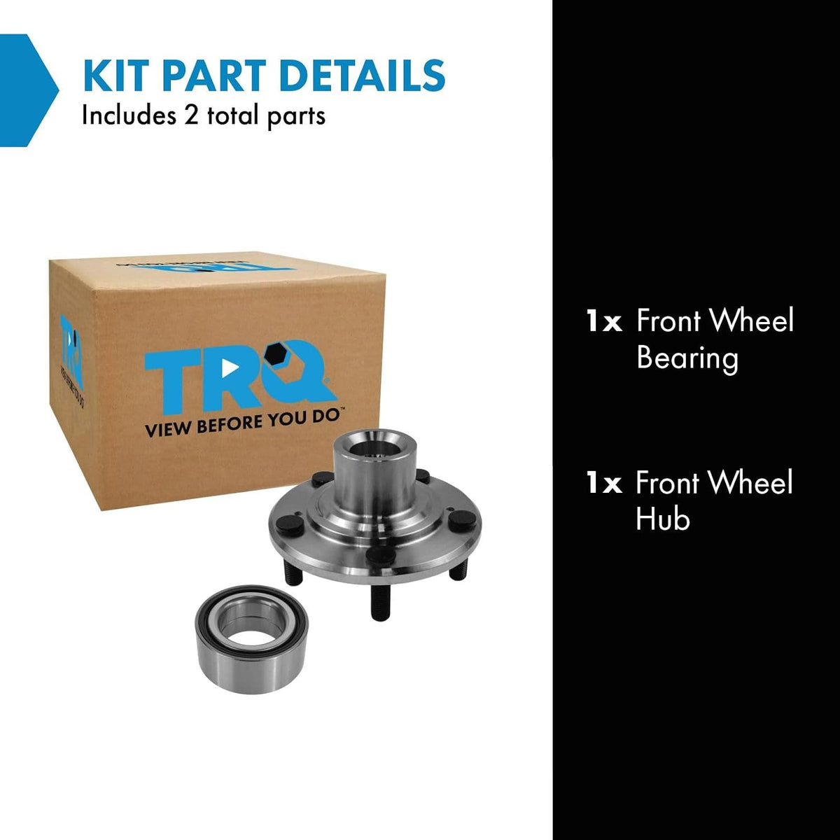 TRQ Front Wheel Bearing & Hub Kit