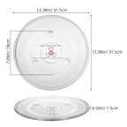 PRETYZOOM Microwave Glass Turntable Tray Plate Replacement 12.4 Inch