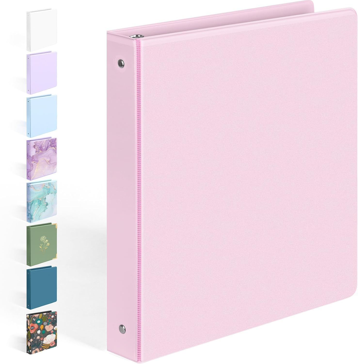 BinderX 3 Ring Binder 1 Inch, 1" Clear View Binder, Pink, Letter / A4 Size | Extra Durable, PVC-Free, Customizable