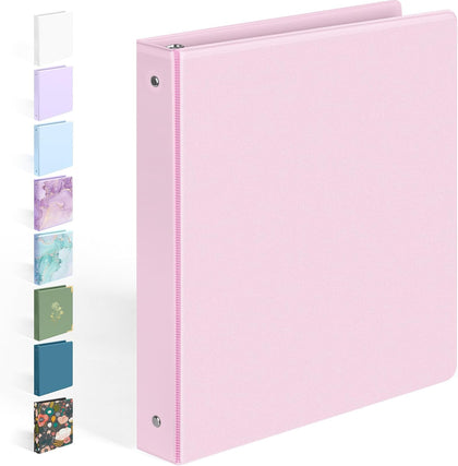 BinderX 3 Ring Binder 1 Inch, 1" Clear View Binder, Pink, Letter / A4 Size | Extra Durable, PVC-Free, Customizable