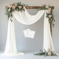 Wedding Arch Draping Fabric 2 Panels Ivory Sheer Backdrop Drapes