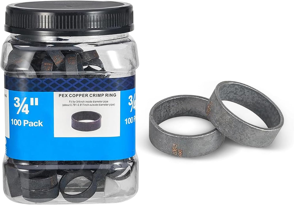 100Pack Bottled Seelink 3/4 Inch PEX Copper Ring(CLAMP025-100)