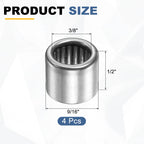 uxcell 4 Pcs B68 Needle Roller Bearings, 3/8" Bore 9/16" OD 1/2" W