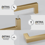 5 Pack 3-3/4 Inch Champagne Bronze Cabinet Pulls Square Handles