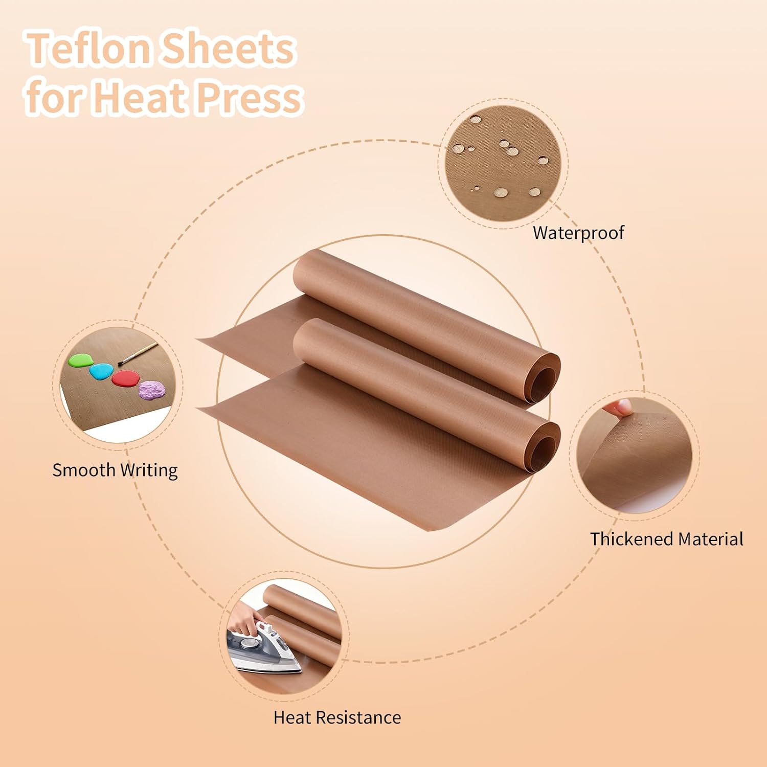 All-in-One Heat Press Pillow Set: Pressing Pillow, Teflon Sheets for Heat Press, Sublimation Accessories, T-Shirt