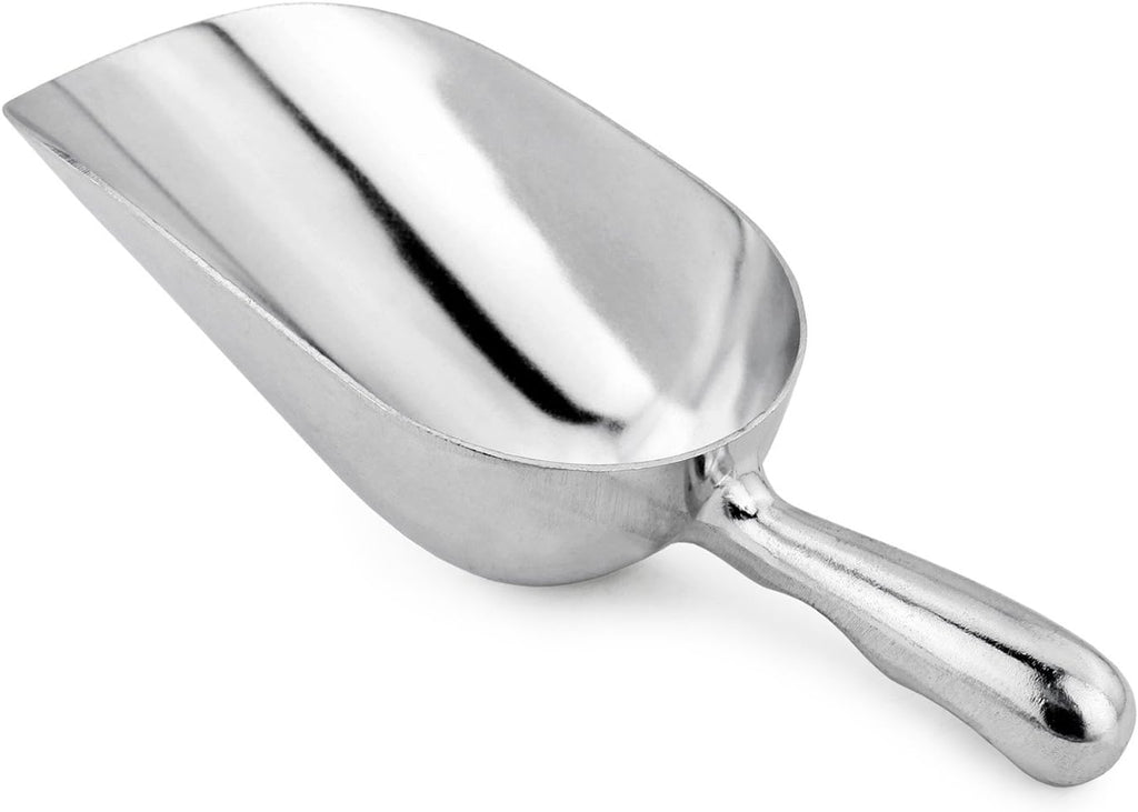 34547 Round Bottom Bar Ice Scoop, 24-Ounce, Silver