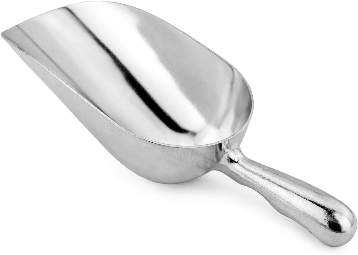 34547 Round Bottom Bar Ice Scoop, 24-Ounce, Silver