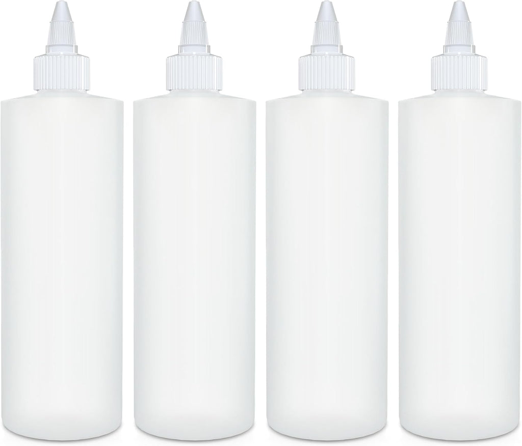 Condiment Squeeze Bottles, 16 OZ Empty Squirt Bottle with Twist Top Cap, Leak Proof - Great for Ketchup, Mustard