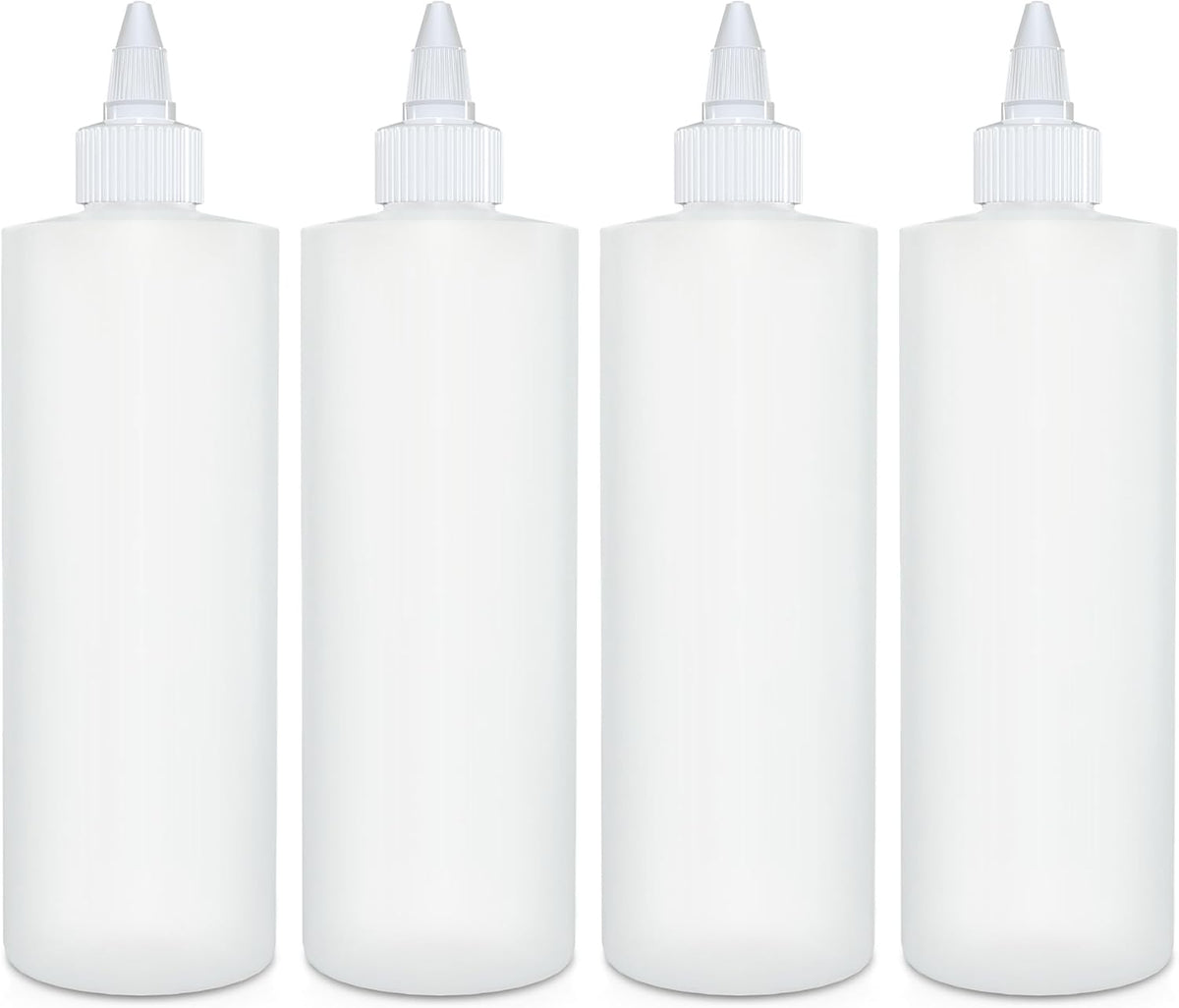 Condiment Squeeze Bottles, 16 OZ Empty Squirt Bottle with Twist Top Cap, Leak Proof - Great for Ketchup, Mustard