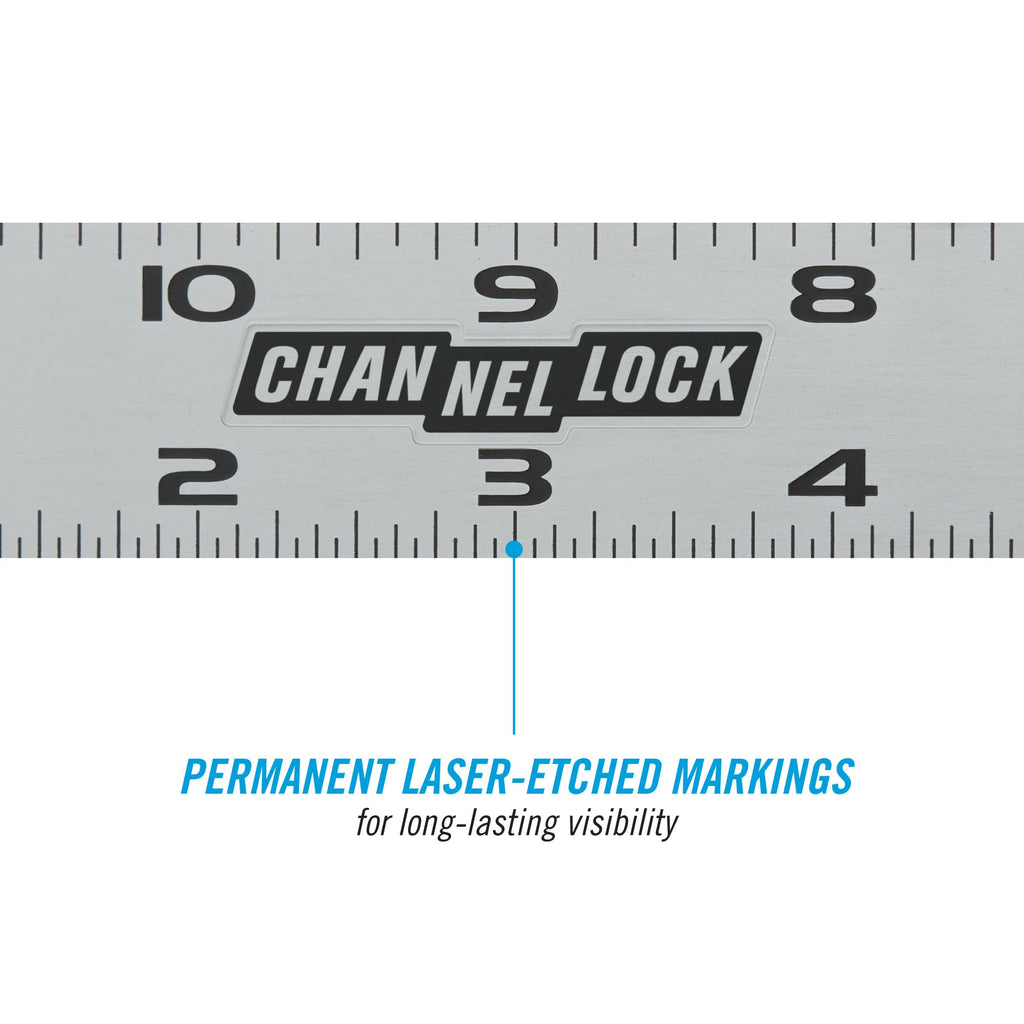 CHANNELLOCK High-Visibility Stainless Steel 16-Inch Combination Square, 8100-016CS
