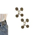 2 Sets Adjustable Jeans Button Pant Waist Tightener, Copper