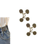 2 Sets Adjustable Jeans Button Pant Waist Tightener, Copper
