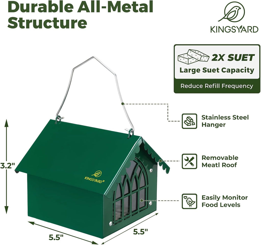 Metal Upside Down Double Suet Bird Feeder