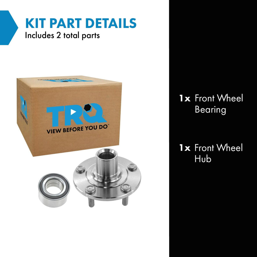 TRQ Front Wheel Bearing and Hub Assembly Kit 2 Piece