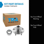 TRQ Front Wheel Bearing and Hub Assembly Kit 2 Piece