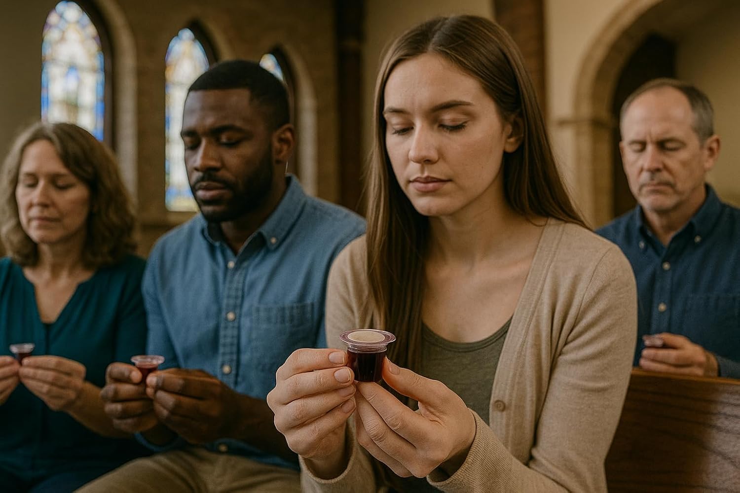 Prefilled Communion Cups and Wafer Set with Concord Grape Juice, Disposable Communion Elements for Church, Home, and