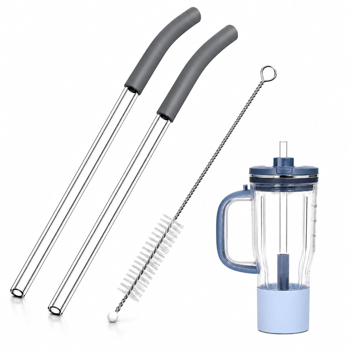 Replacement Straws with Cleaning Brush for Ninja BlendBOSS 26oz Cup