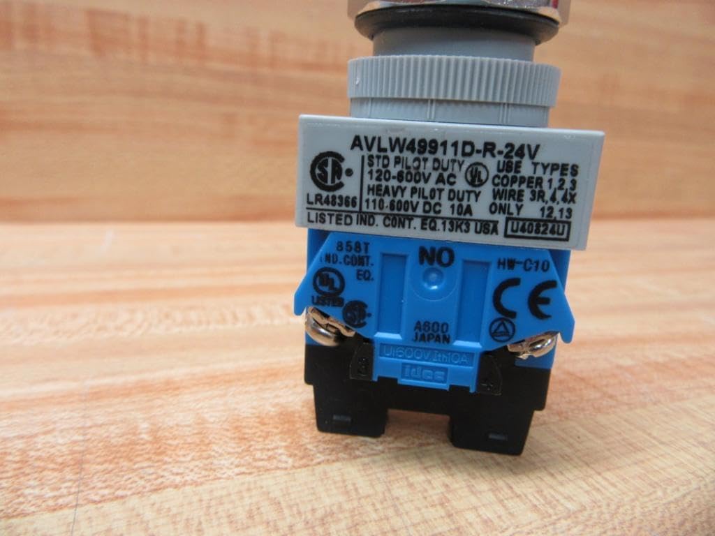 Idec Switch, Emergency Stop, 1No/1Nc, 24Vac - AVLW49911D-R-24V