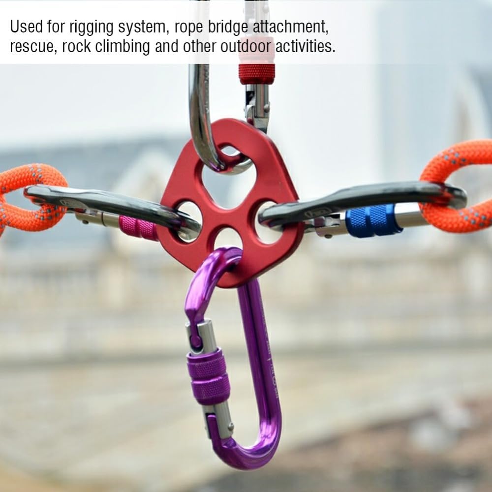 Rigging Plate – 4 Anchor Points Aviation Aluminum Force Divider Plate for Rock Climbing, Aerial Yoga &