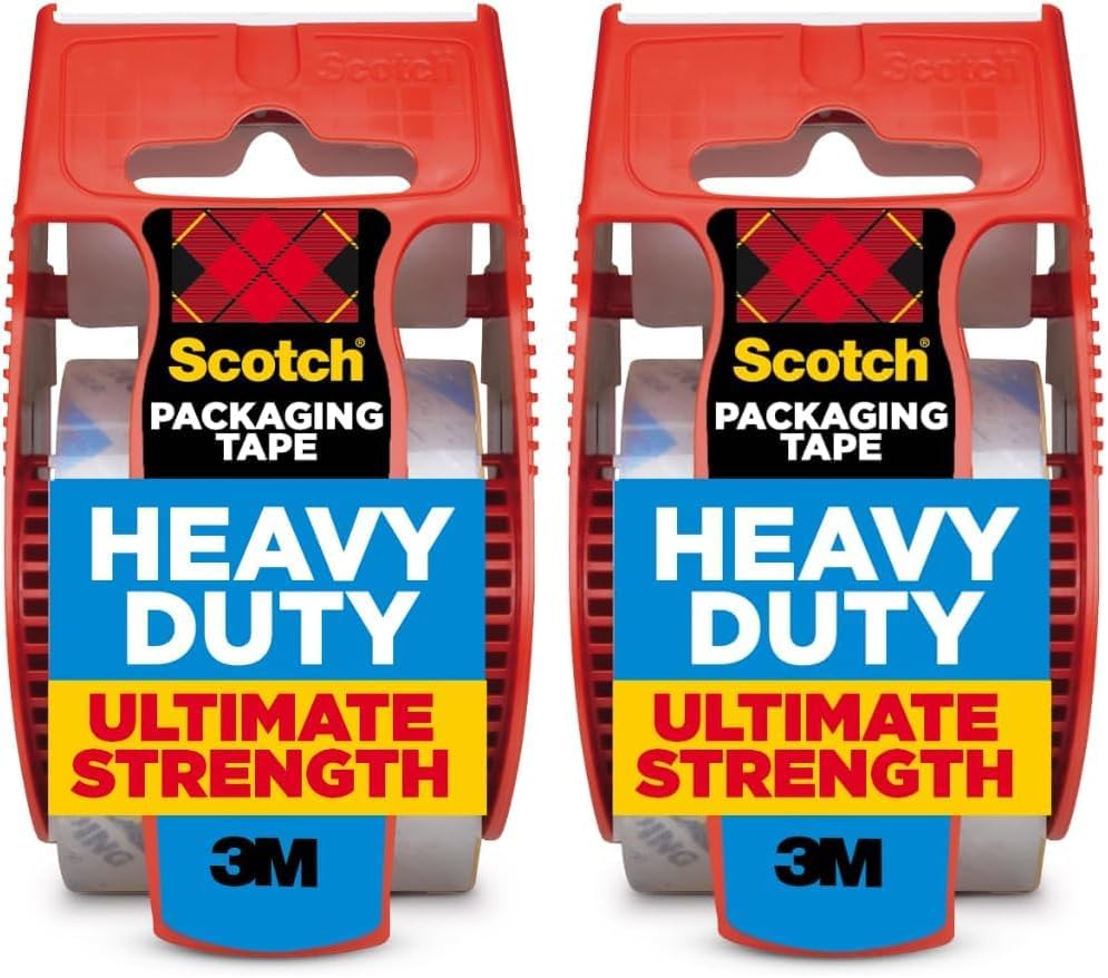 Heavy Duty Shipping Packing Tape, Clear, Shipping and Packaging Supplies, 1.88 in. x 27.7 yd., 1 Tape Roll with