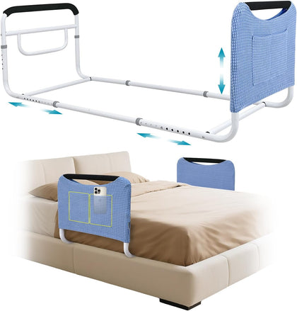Double Bed Rail, U Bar for Medical Bedside Safety Assisting Rails, Railing Support for Elderly Adults Under Mattress