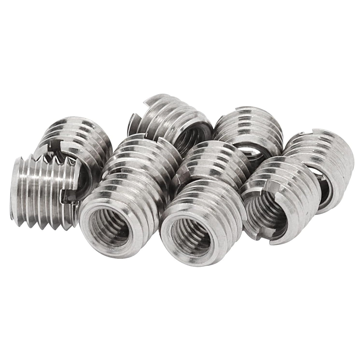 10Pcs Self Tapping Thread Inserts, Stainless Steel M5 Female M8 Male