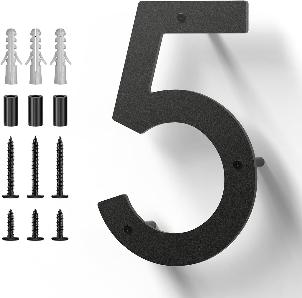 5 Inch Metal House Numbers, Stainless Steel for Outside, Mailbox Numbers | House Address Signs, Address Plaque