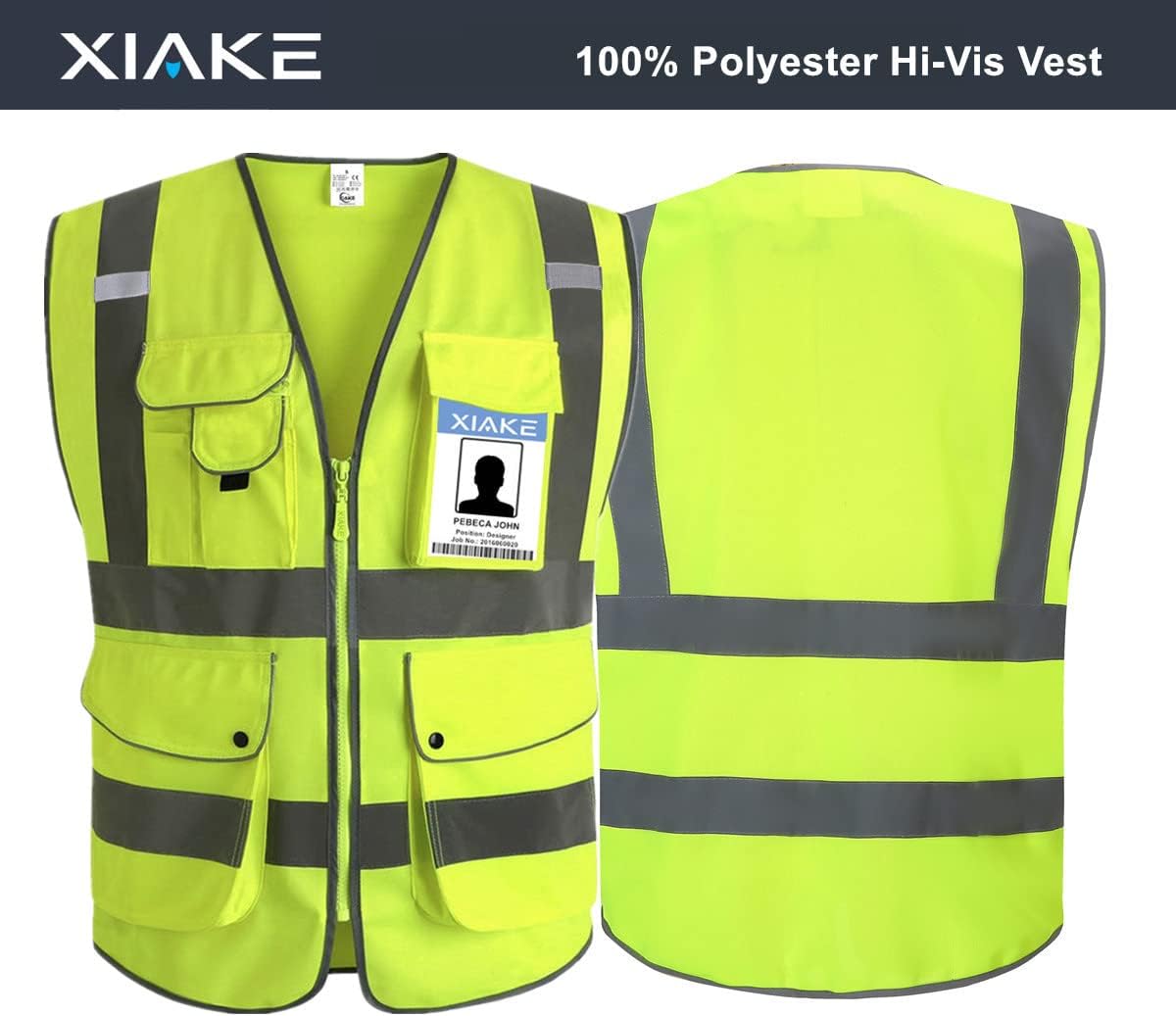 9 Pockets Class 2 High Visibility Reflective Safety Vest for Men Women,Meets ANSI/ISEA Standard