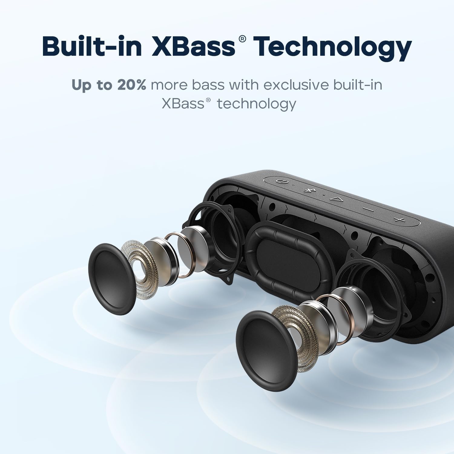 XSound Go Bluetooth Speaker, 16W Portable Wireless Speaker with Loud Sound, 24H Playtime, IPX7 Waterproof, Custom EQ
