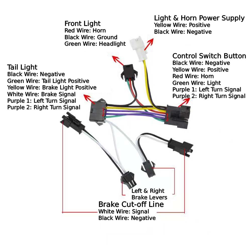 D1 E-Bike Light 24V-72V Multi Switch Headlight Taillight for E-Bike