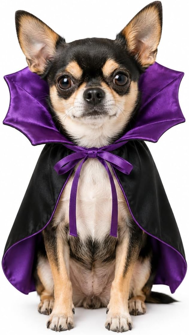 Small Dog Costume for Halloween, Vampire Cloak Dog Halloween Costume, Devil Cape Halloween Costumes for Small Dogs