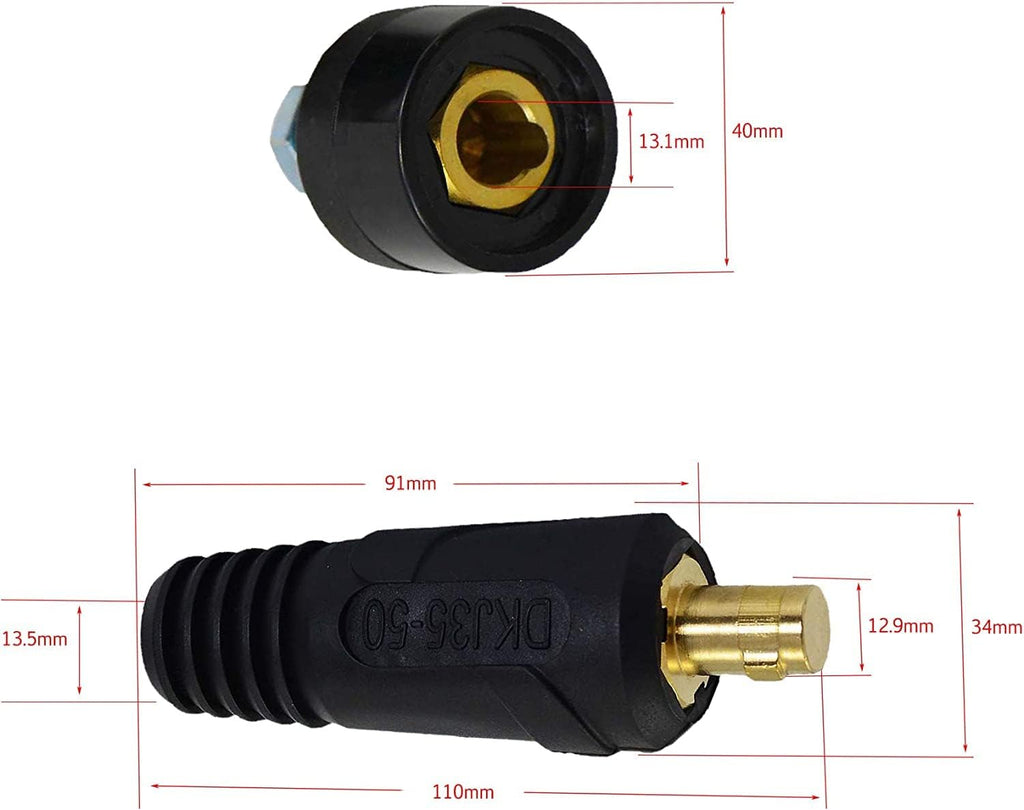 RIVERWELD TIG Welding Cable Panel Connector Plug DKJ35-50 315A 2pcs